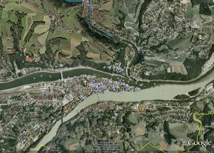 Pasov - soutok tří řek na Google Earth :-))